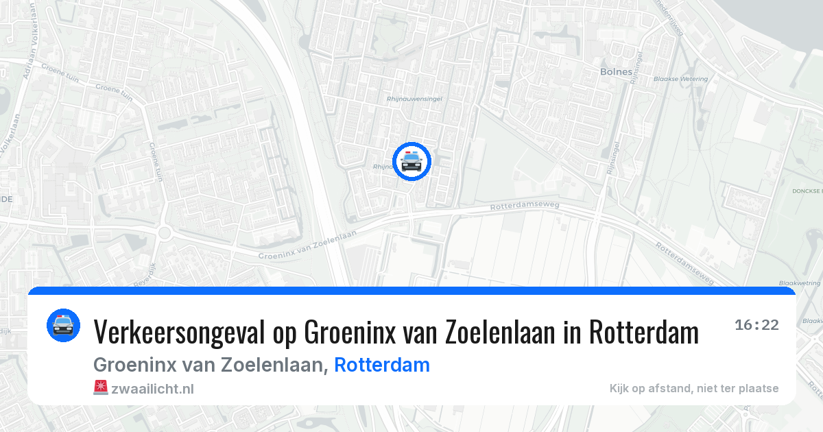 Verkeersongeval op Groeninx van Zoelenlaan in Rotterdam — 10 jun 2026