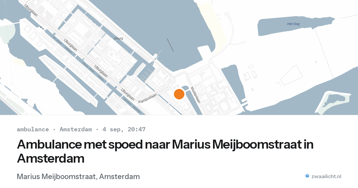 Ambulance met spoed naar Marius Meijboomstraat in Amsterdam — 4 sep 2026