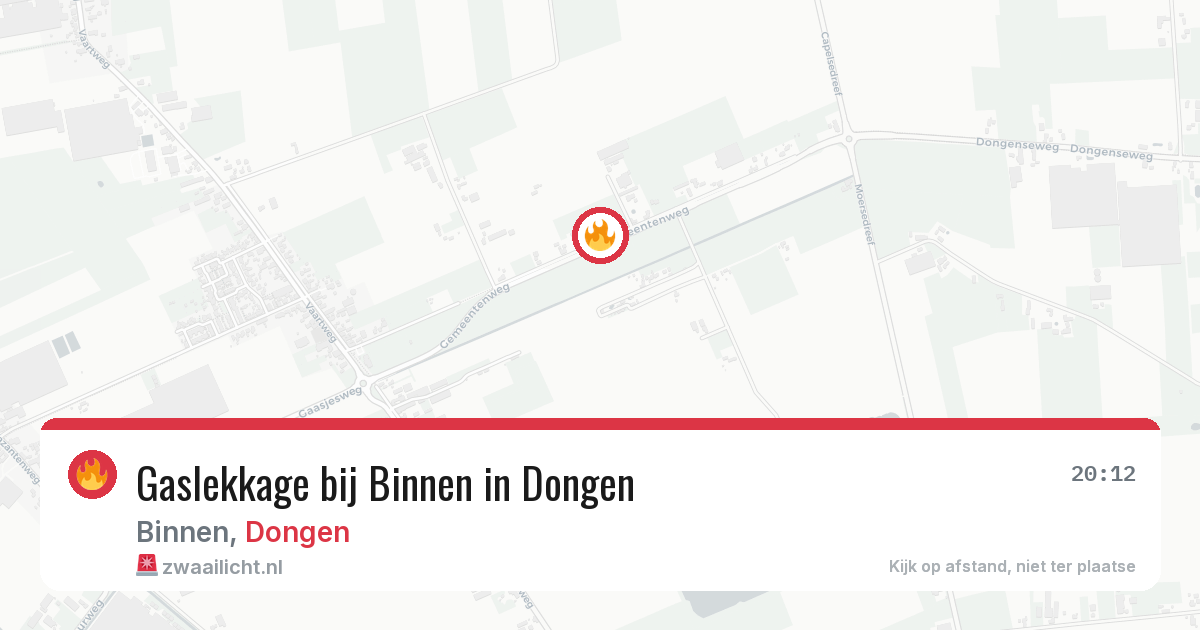 Gaslekkage bij Binnen in Dongen — 31 mrt 2026