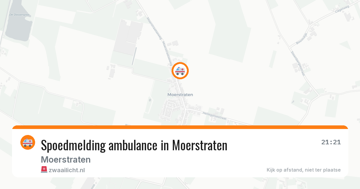 Spoedmelding ambulance in Moerstraten — 3 aug 2026