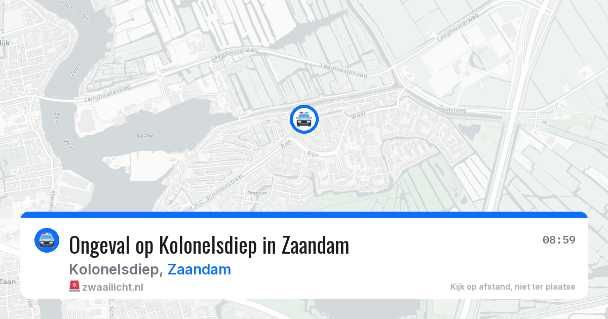 Ongeval op Kolonelsdiep in Zaandam — 26 mei 2026