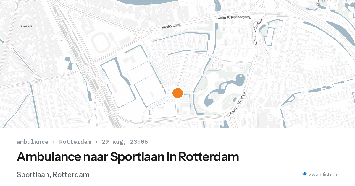 Ambulance naar Sportlaan in Rotterdam — 29 aug 2026