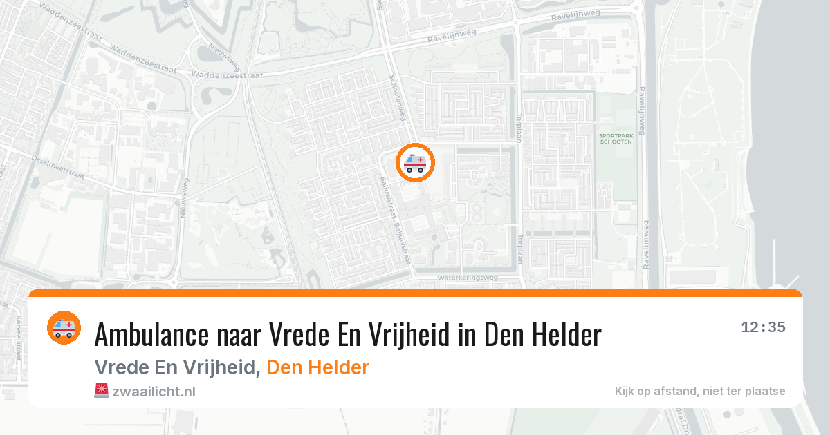 Ambulance naar Vrede En Vrijheid in Den Helder — 15 jul 2026