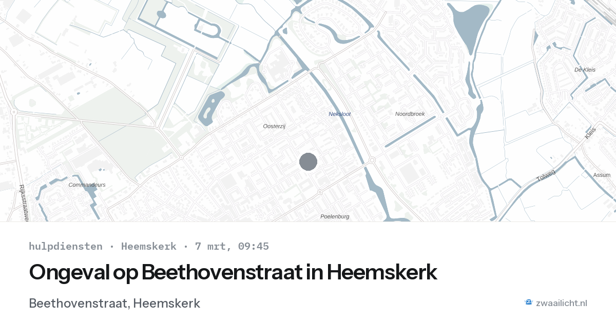 Ongeval op Beethovenstraat in Heemskerk — 7 mrt 2026