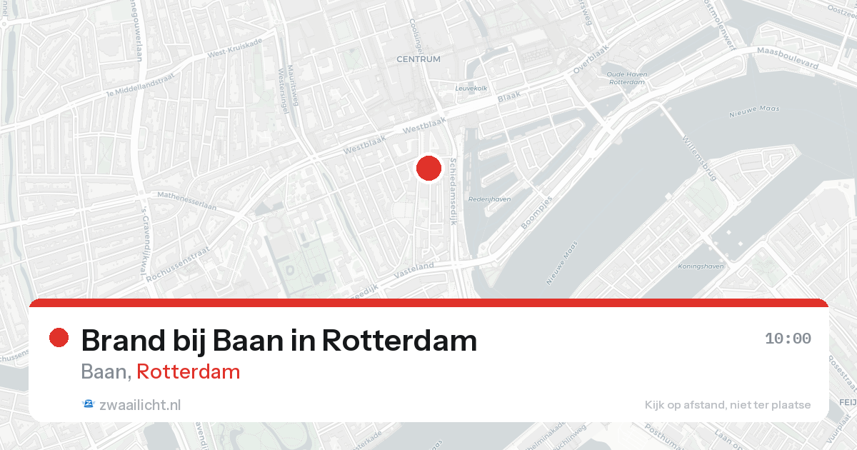 Brand bij Baan in Rotterdam — 22 aug 2026