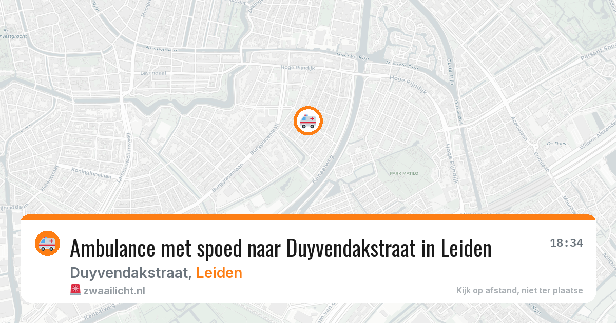 Ambulance met spoed naar Duyvendakstraat in Leiden — 28 jul 2026