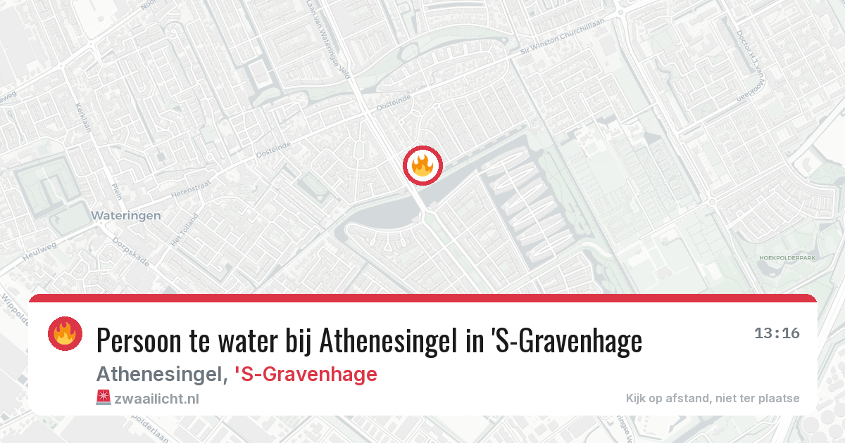 Persoon te water bij Athenesingel in 'S-Gravenhage — 26 jun 2026