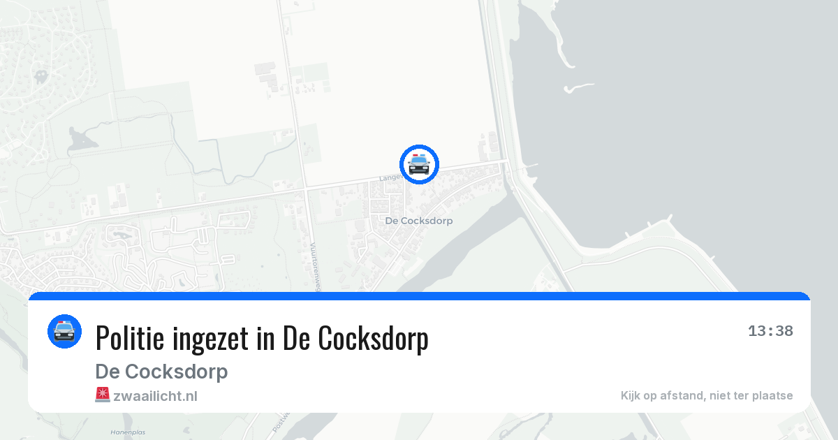Politie ingezet in De Cocksdorp — 9 jun 2026 | 🚨 Zwaailicht.nl