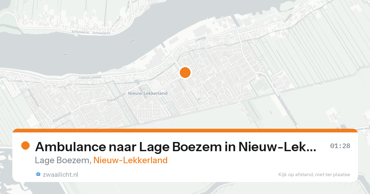 Ambulance naar Lage Boezem in Nieuw-Lekkerland — 23 aug 2026