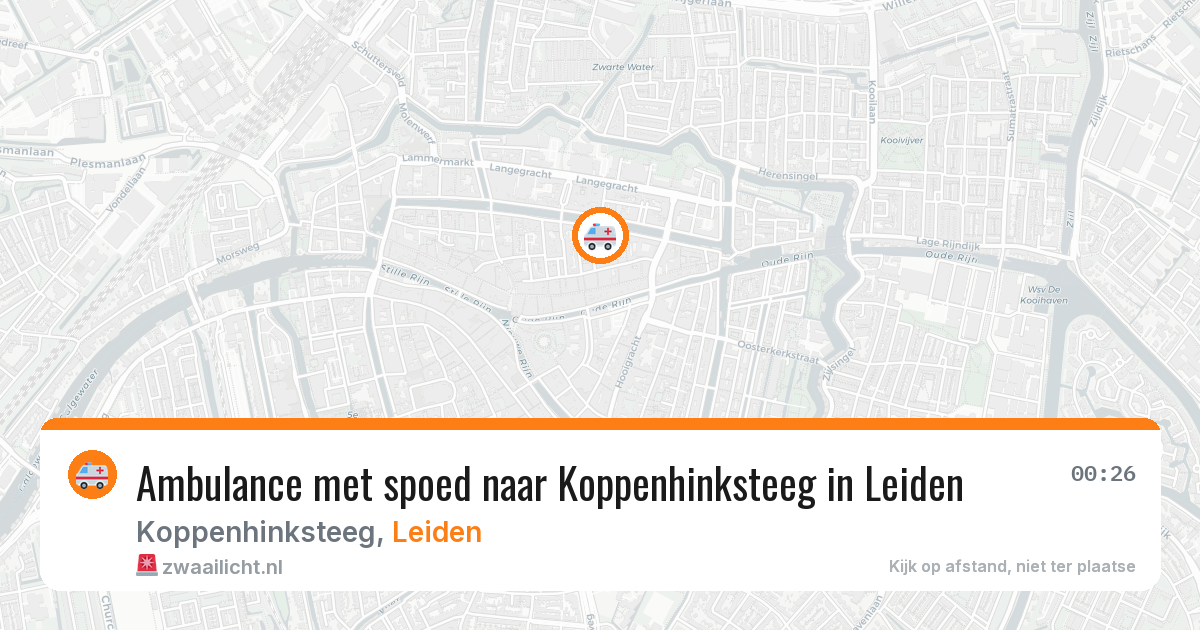 Ambulance met spoed naar Koppenhinksteeg in Leiden — 7 jul 2026