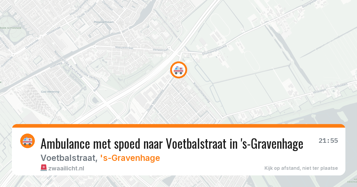 Ambulance met spoed naar Voetbalstraat in 's-Gravenhage — 15 jul 2026