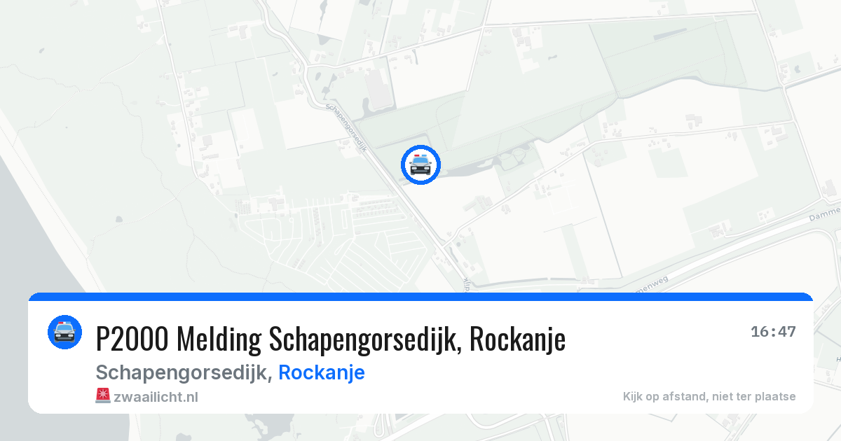 P2000 Melding Schapengorsedijk, Rockanje — 25 jun 2026