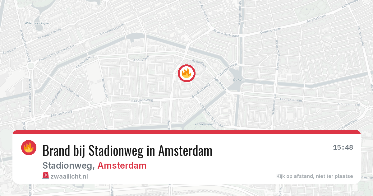 Brand bij Stadionweg in Amsterdam — 6 aug 2026