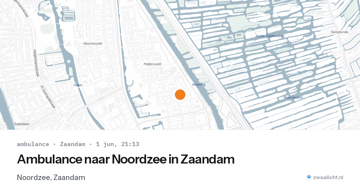 Ambulance naar Noordzee in Zaandam — 1 jun 2026