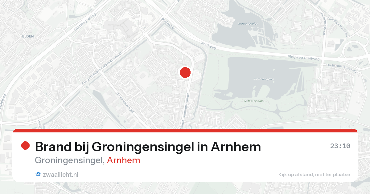 Brand bij Groningensingel in Arnhem — 19 aug 2026
