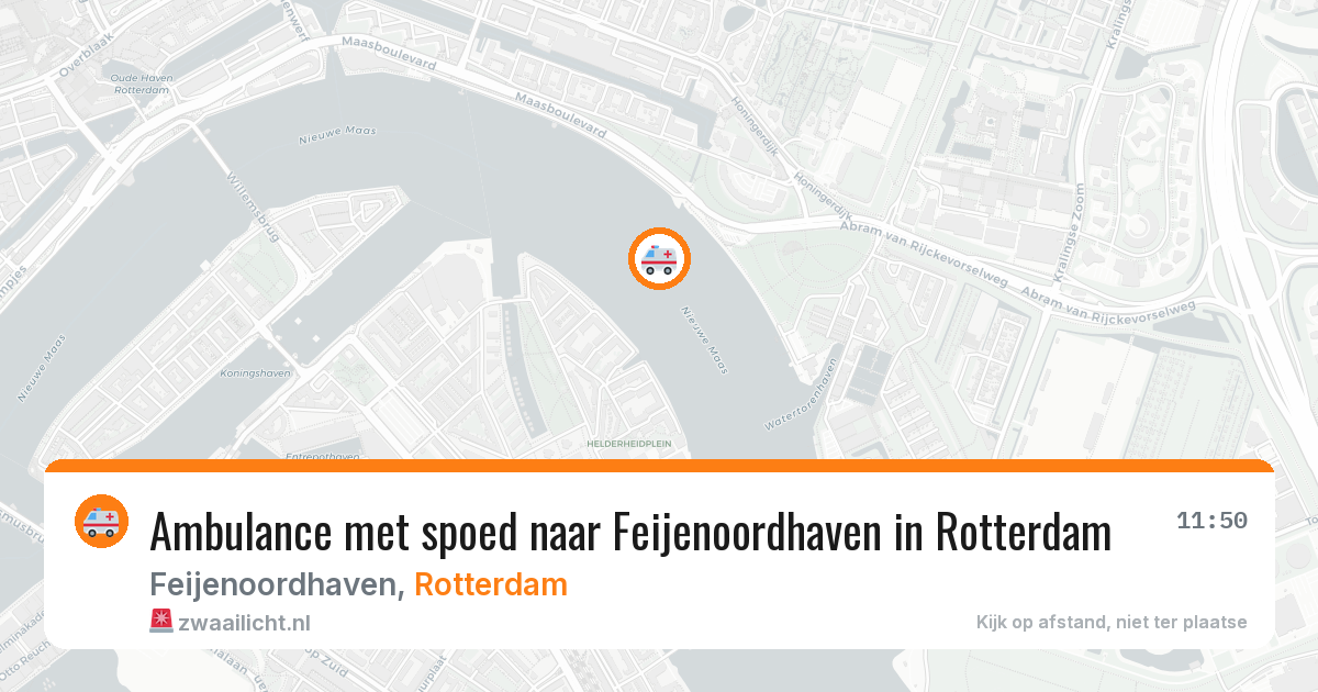 Ambulance met spoed naar Feijenoordhaven in Rotterdam — 15 jun 2026