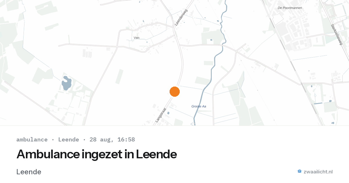 Ambulance ingezet in Leende — 28 aug 2026