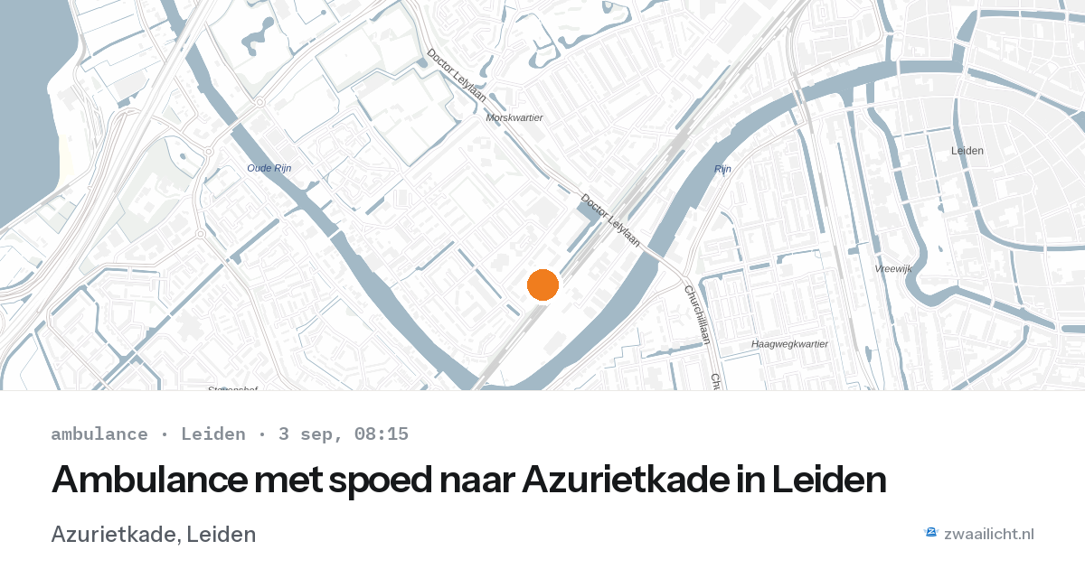 Ambulance met spoed naar Azurietkade in Leiden — 3 sep 2026