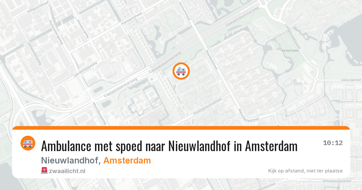 Ambulance met spoed naar Nieuwlandhof in Amsterdam — 20 apr 2026