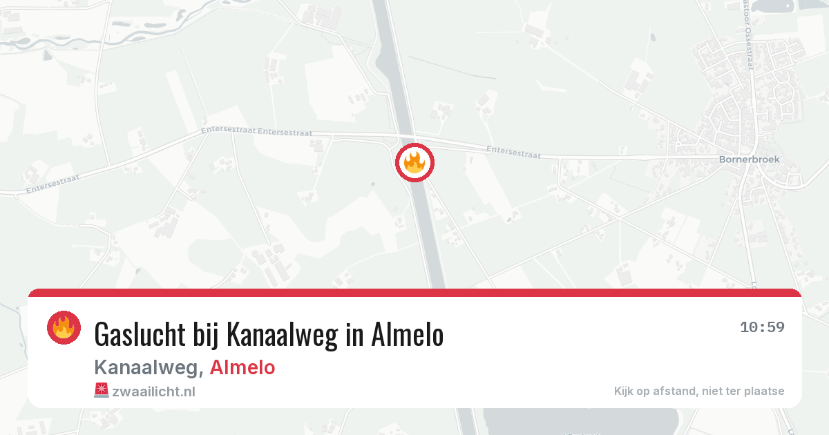 Gaslucht bij Kanaalweg in Almelo — 28 apr 2026