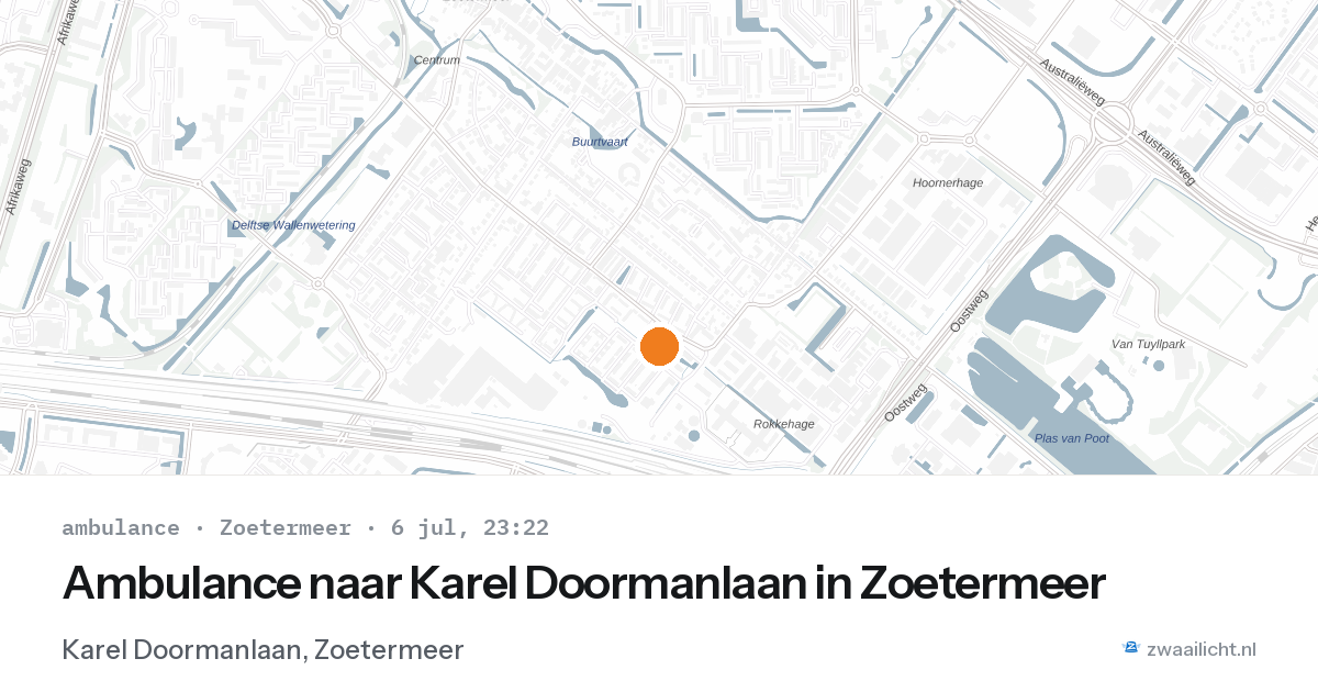Ambulance naar Karel Doormanlaan in Zoetermeer — 6 jul 2026