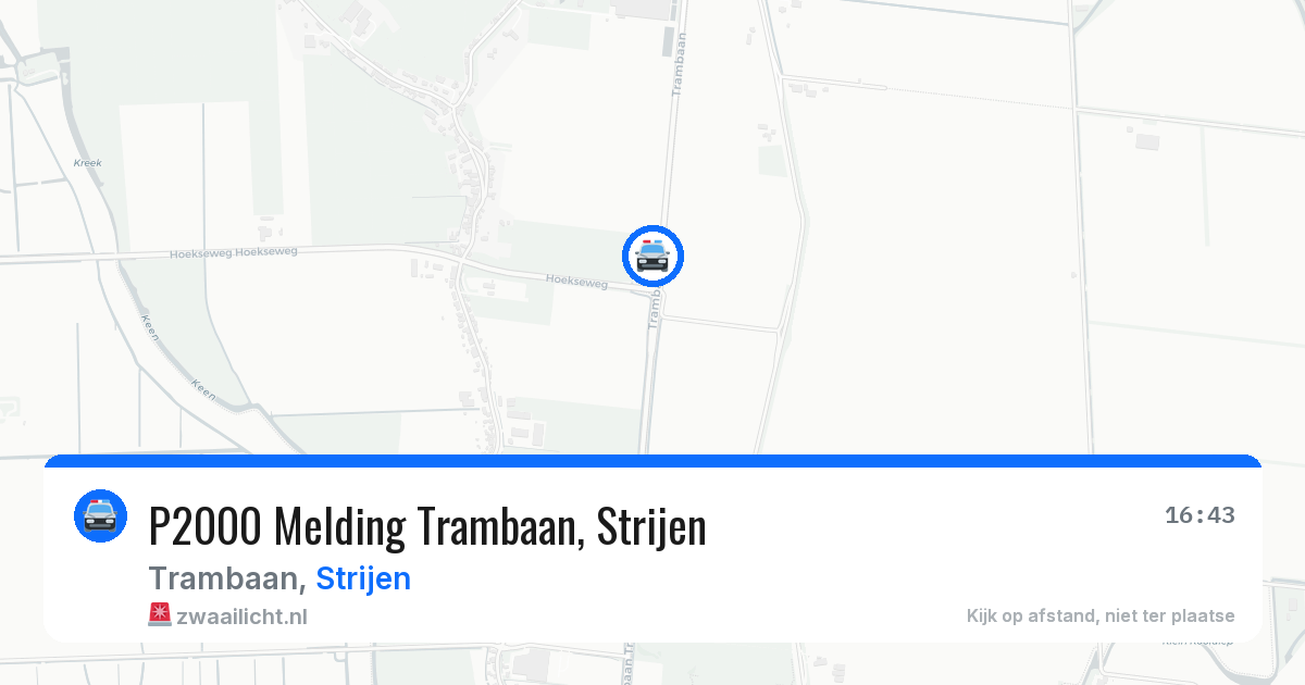 P2000 Melding Trambaan, Strijen — 24 jul 2026