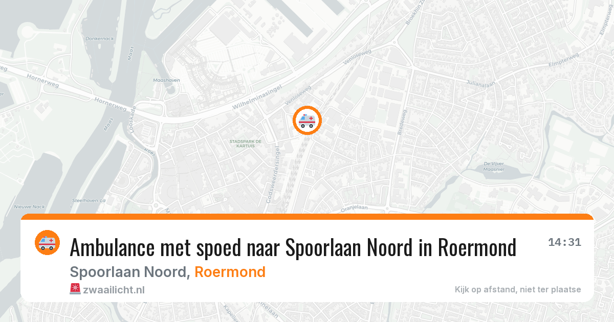 Ambulance met spoed naar Spoorlaan Noord in Roermond — 12 apr 2026
