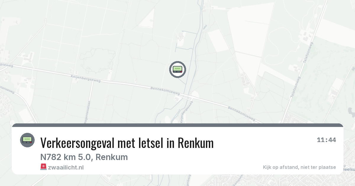 Verkeersongeval met letsel in Renkum — 11 aug 2026