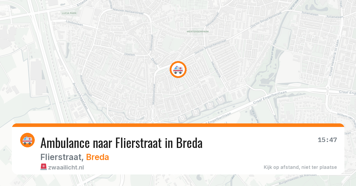 Ambulance naar Flierstraat in Breda — 10 aug 2026