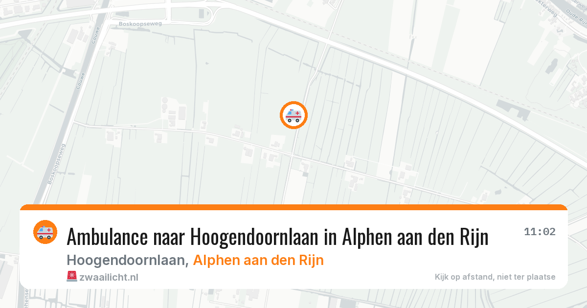 Ambulance naar Hoogendoornlaan in Alphen aan den Rijn — 10 aug 2026