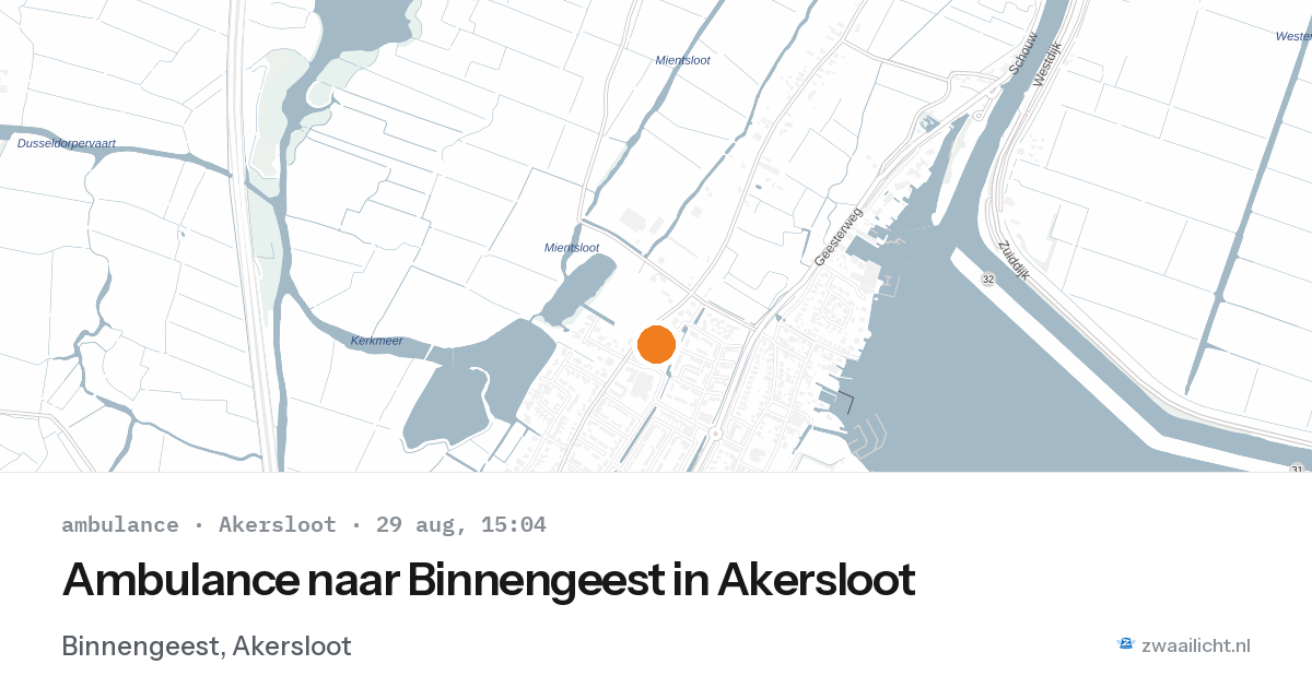 Ambulance naar Binnengeest in Akersloot — 29 aug 2026