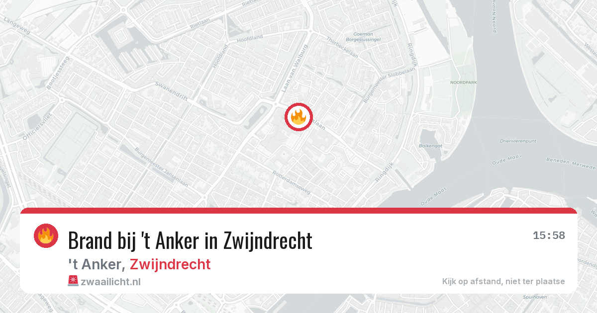 Brand bij 't Anker in Zwijndrecht — 24 jun 2026