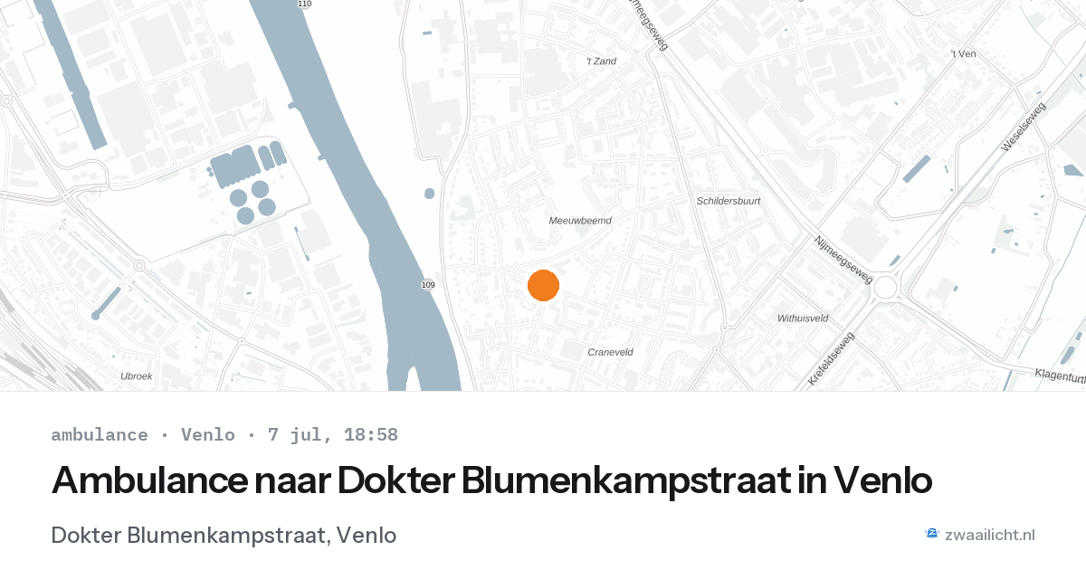 Ambulance naar Dokter Blumenkampstraat in Venlo — 7 jul 2026