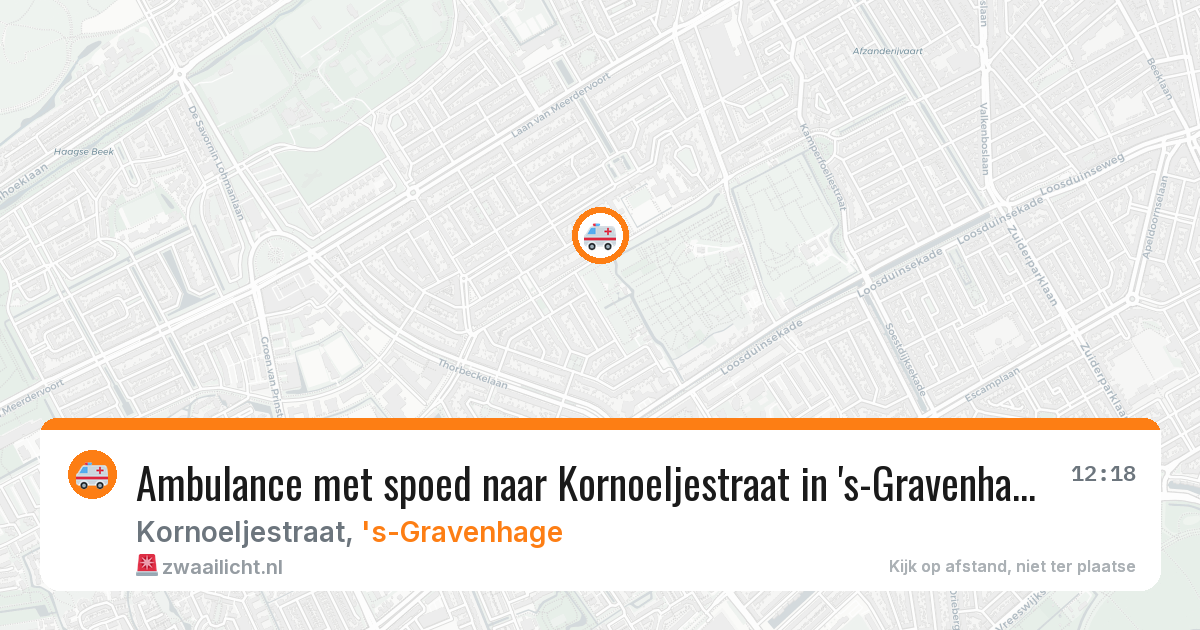Ambulance met spoed naar Kornoeljestraat in 's-Gravenhage — 25 mei 2026