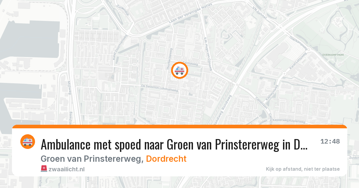 Ambulance met spoed naar Groen van Prinstererweg in Dordrecht — 11 aug 2026