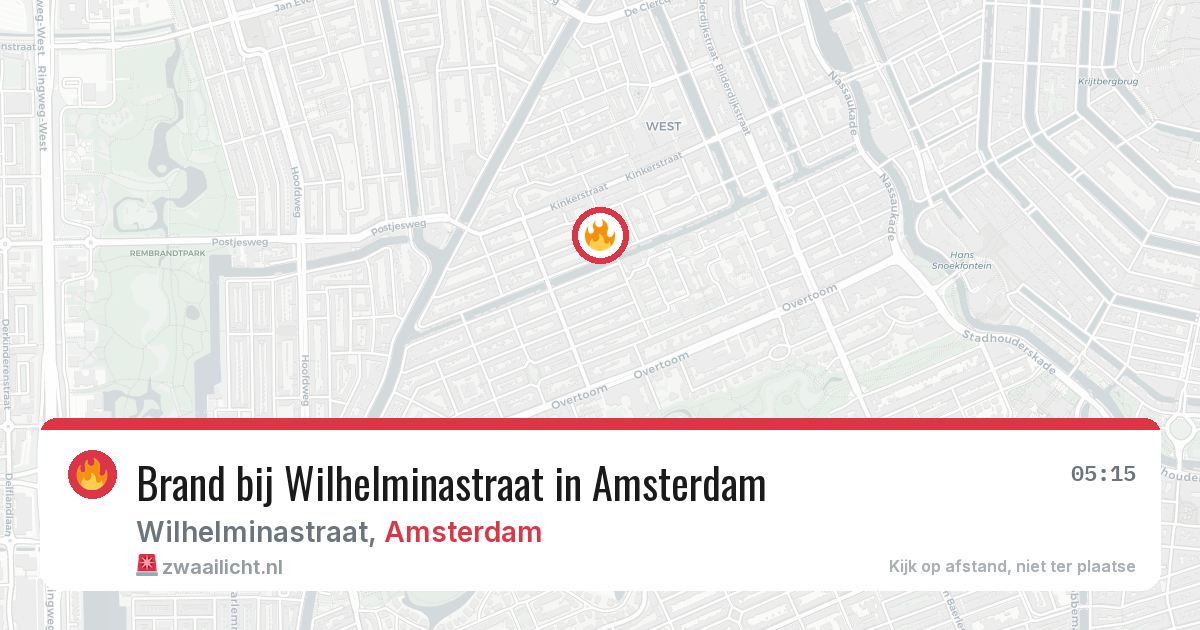 Brand bij Wilhelminastraat in Amsterdam — 10 jun 2026
