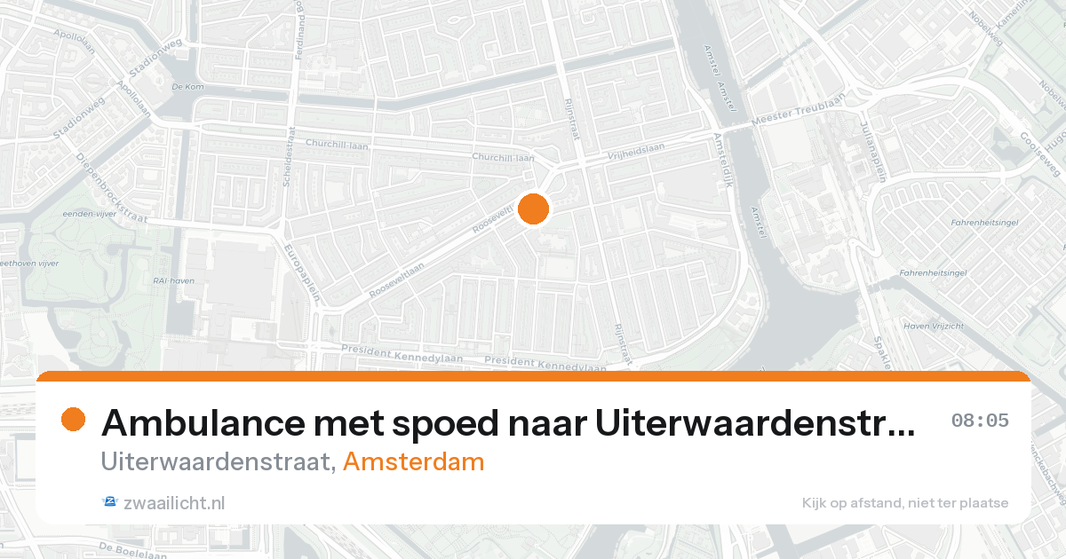 Ambulance met spoed naar Uiterwaardenstraat in Amsterdam — 16 aug 2026