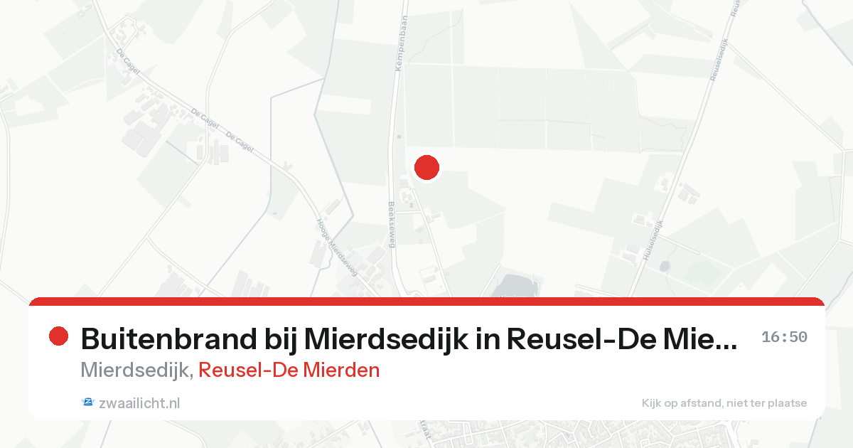 Buitenbrand bij Mierdsedijk in Reusel-De Mierden — 15 aug 2026