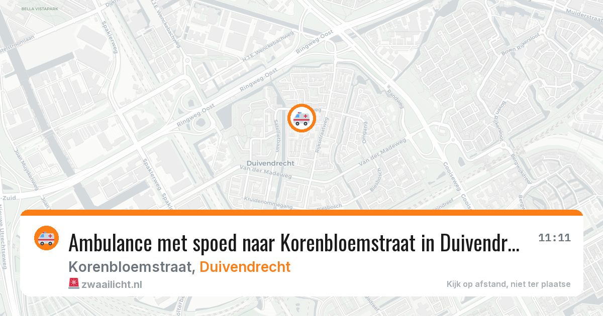 Ambulance met spoed naar Korenbloemstraat in Duivendrecht — 18 mei 2026