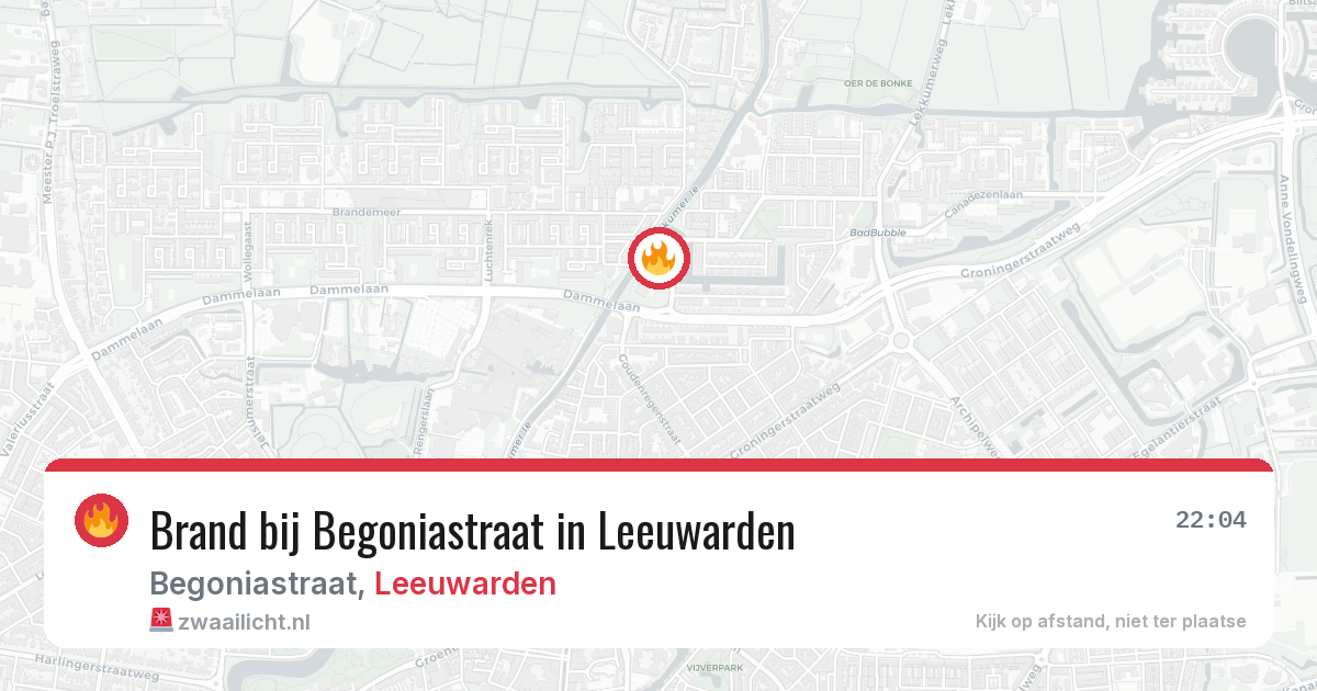 Brand bij Begoniastraat in Leeuwarden — 8 jul 2026