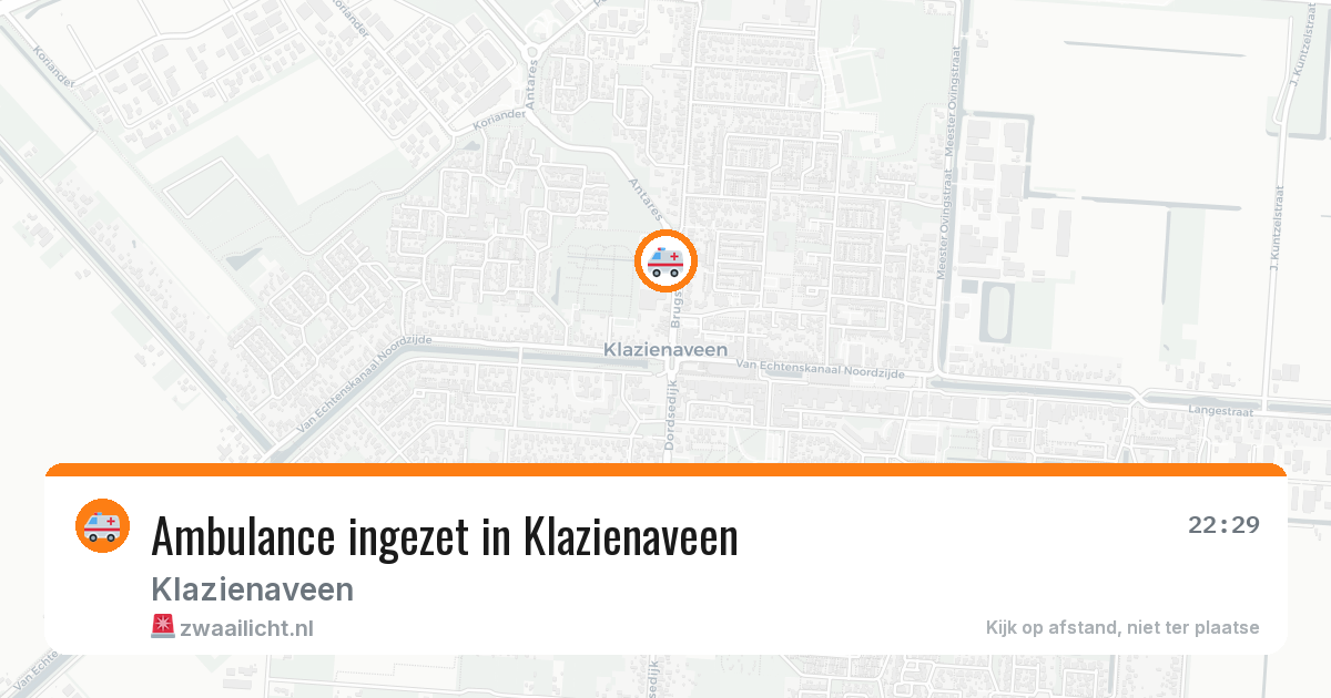 Ambulance ingezet in Klazienaveen — 17 jul 2026 | 🚨 Zwaailicht.nl
