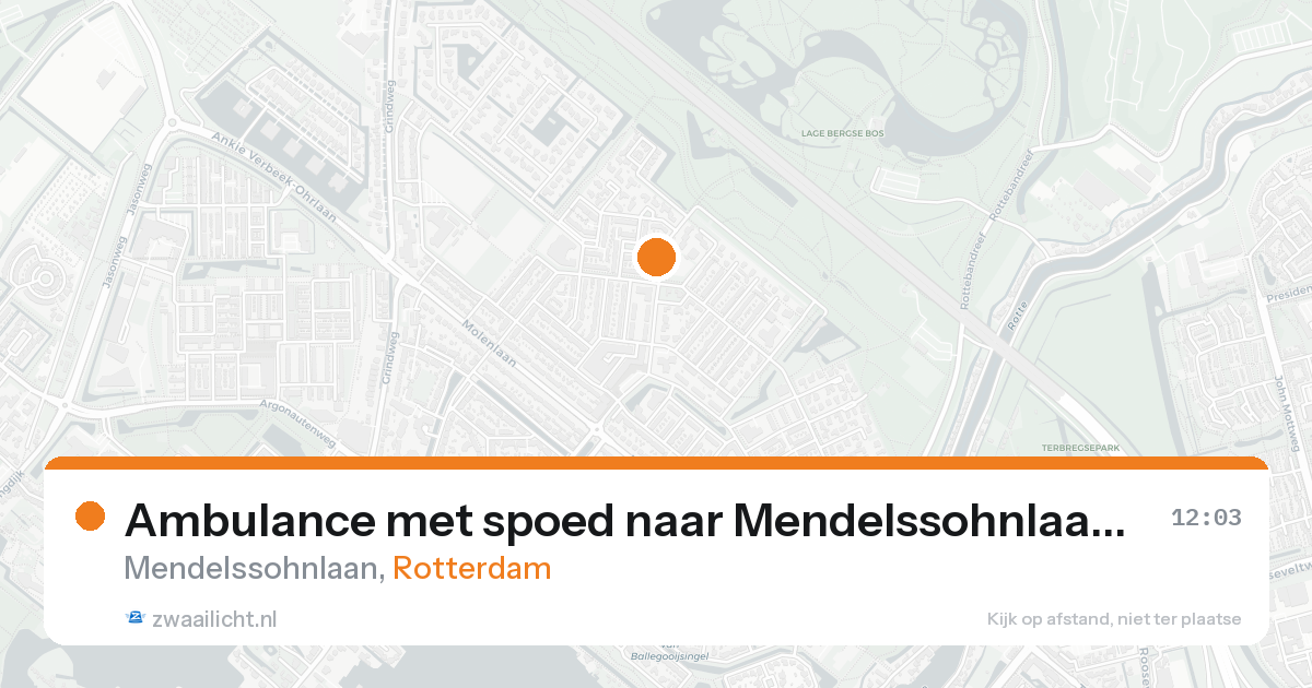 Ambulance met spoed naar Mendelssohnlaan in Rotterdam — 19 aug 2026