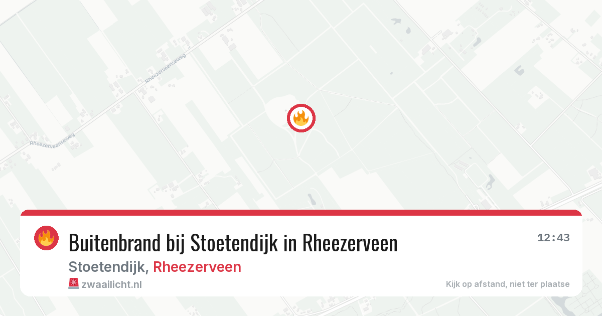 Buitenbrand bij Stoetendijk in Rheezerveen — 13 aug 2026