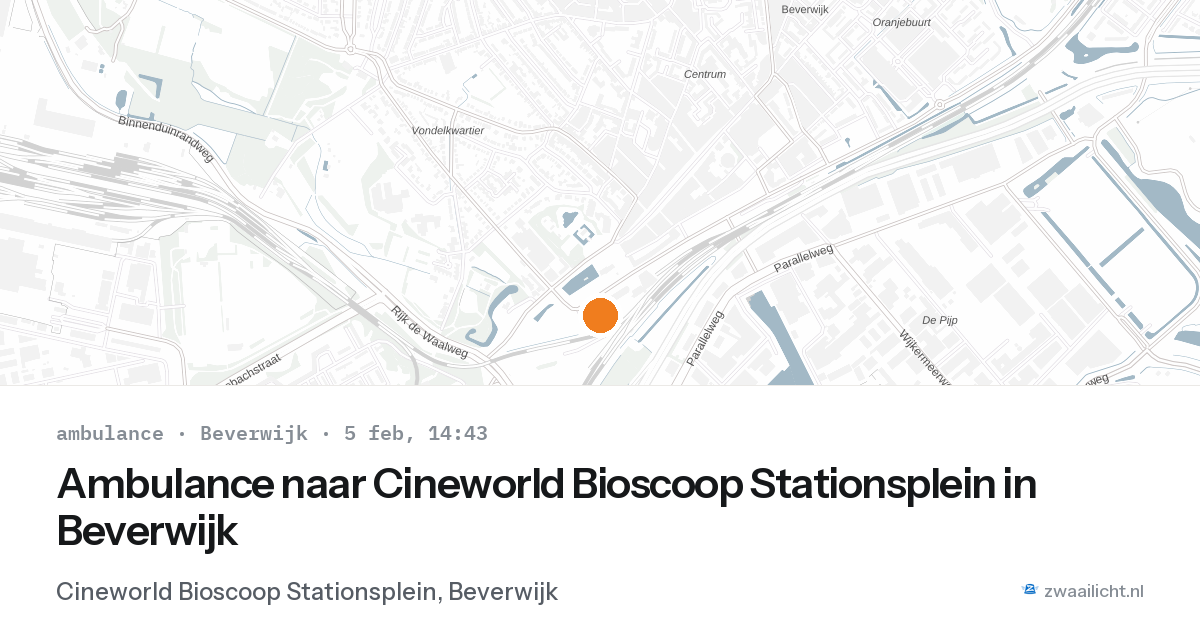 Ambulance naar Cineworld Bioscoop Stationsplein in Beverwijk — 5 feb 2026