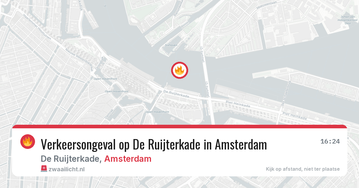 Verkeersongeval op De Ruijterkade in Amsterdam — 26 mei 2026