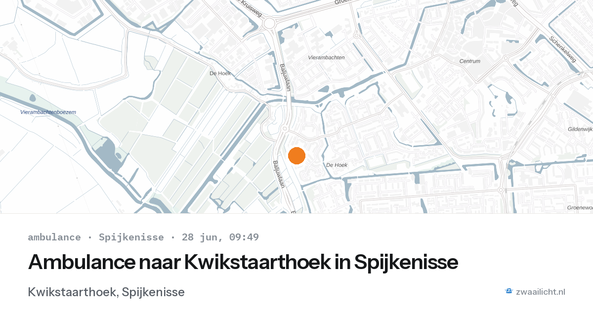 Ambulance naar Kwikstaarthoek in Spijkenisse — 28 jun 2026