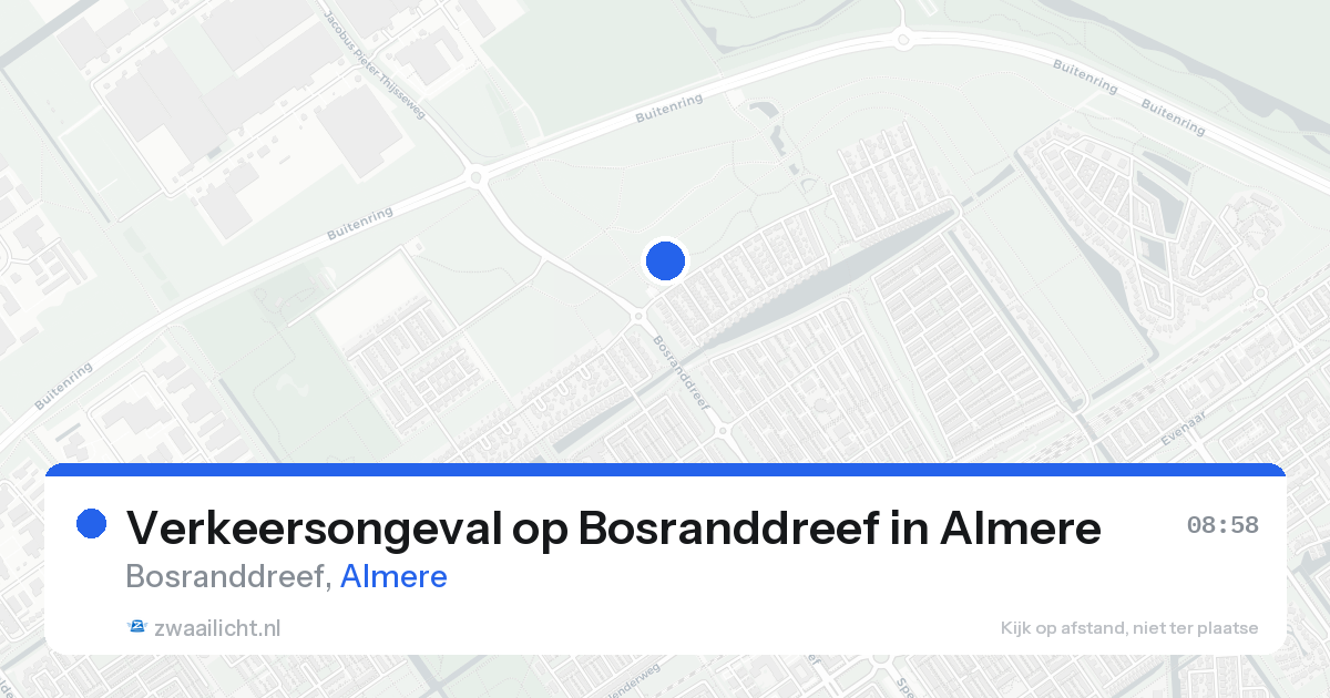 Verkeersongeval op Bosranddreef in Almere — 21 aug 2026