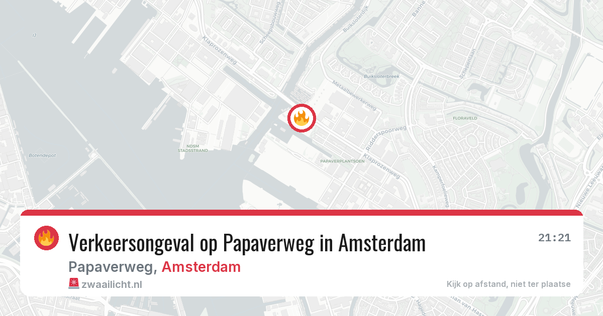 Verkeersongeval op Papaverweg in Amsterdam — 14 jul 2026