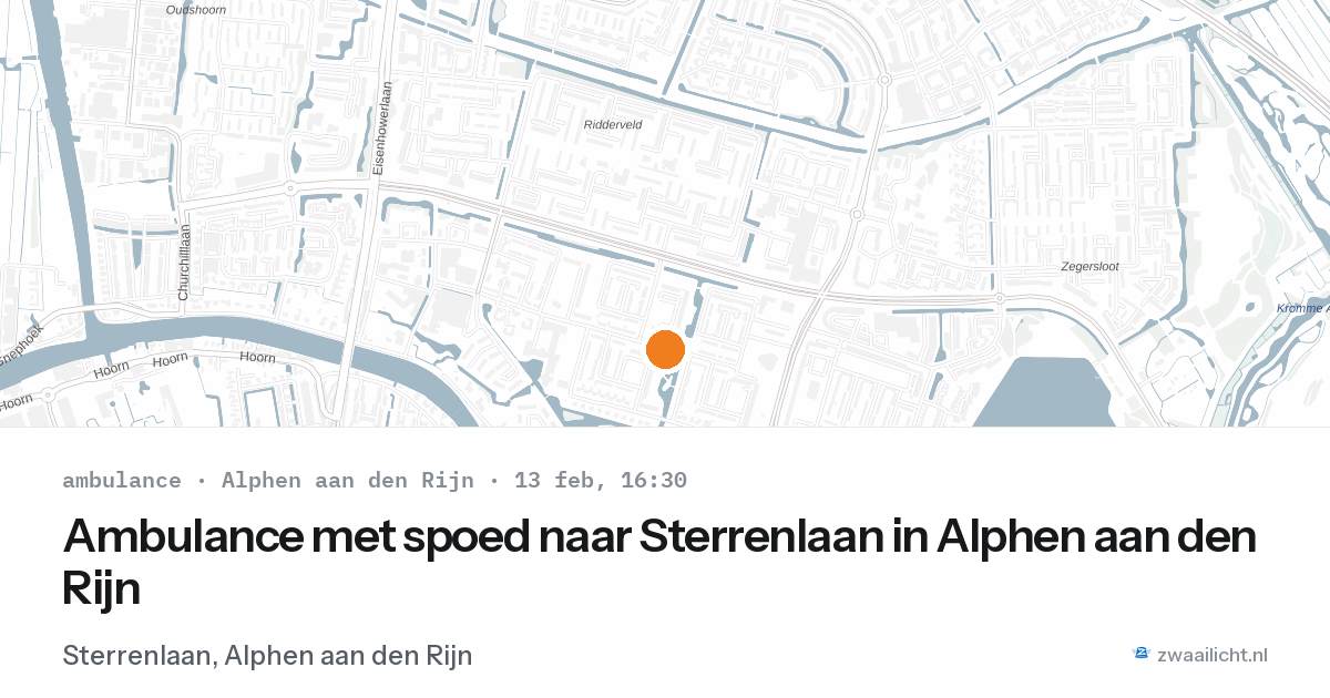 Ambulance met spoed naar Sterrenlaan in Alphen aan den Rijn — 13 feb 2026