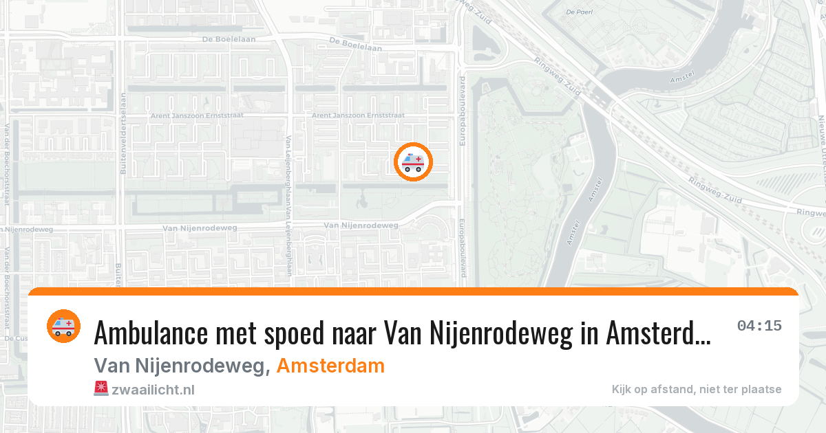 Ambulance met spoed naar Van Nijenrodeweg in Amsterdam — 30 mrt 2026